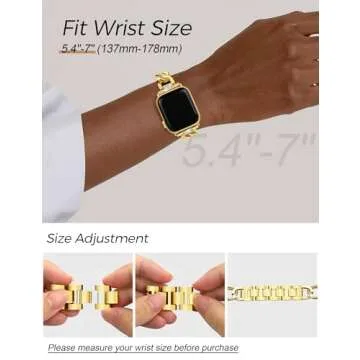 JR.DM Gold Watch Bands for Apple Watch 38mm 40mm 41mm