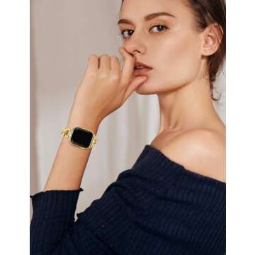 JR.DM Gold Watch Bands for Apple Watch 38mm 40mm 41mm