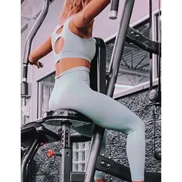 FRESOUGHT Workout Sets for Women 2 Piece Seamless Matching Yoga Gym Active Wear Outfits High Waist Legging Sports Bra Athletic Set Green,M