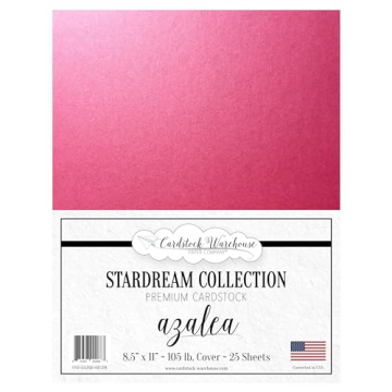 Premium Metallic Stardream Azalea Pink Cardstock Sheets 105Lb