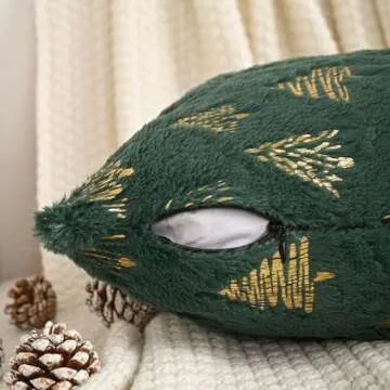 FUTEI Christmas Tree Green Throw Pillow Covers 18x18 inch Set of 2,Soft Decorative Cushion Cases,Home Decor for Couch Bed Living Room