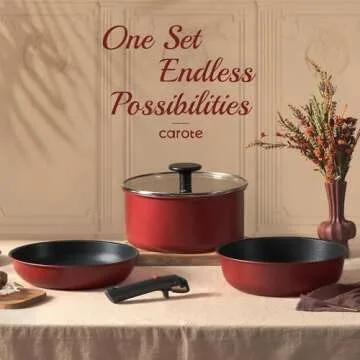 CAROTE Non Stick Pots and Pans Set, 11pcs Space Saving Set