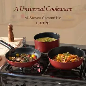 CAROTE Non Stick Pots and Pans Set, 11pcs Space Saving Set