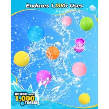 SOPPYCID Reusable Water Balloons Quick Fill Self Sealing, Refillable Water Bombs for Kids Adults, Latex-Free Silicone Splash Water Ball for Summer Fight