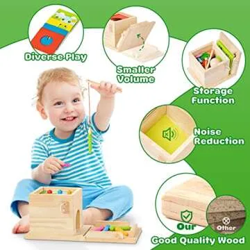 Wooden Montessori 5-in-1 Learning Toy for Age 1-3
