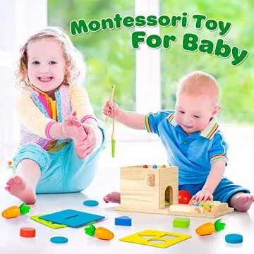 Wooden Montessori 5-in-1 Learning Toy for Age 1-3