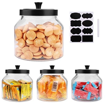 Stylish 55oz Glass Storage Jars with Sealed Lids