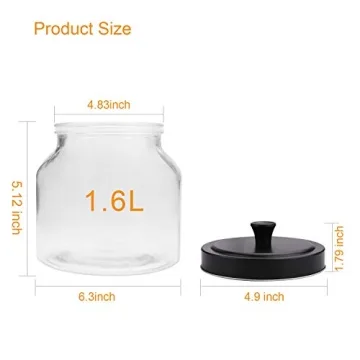 Stylish 55oz Glass Storage Jars with Sealed Lids