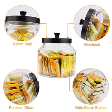 Stylish 55oz Glass Storage Jars with Sealed Lids