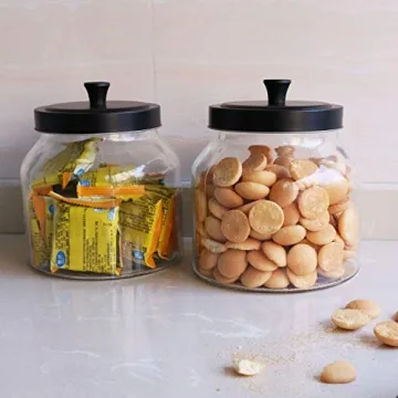 Stylish 55oz Glass Storage Jars with Sealed Lids