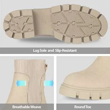 Athlefit Women's Stylish Chelsea Boots for All Seasons