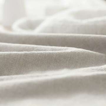 Eikei Washed Cotton Chambray Duvet Cover Solid Color Casual Modern Style Bedding Set Relaxed Soft Feel Natural Wrinkled Look (King, Neutral)