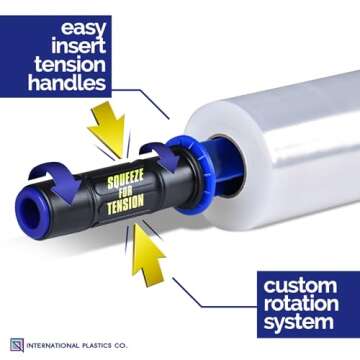 International Plastics Co. 2 Pack 15" Plastic Stretch Film Wrap with Extended Tension Handles 1200ft...