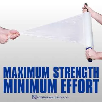 International Plastics Co. 2 Pack 15" Plastic Stretch Film Wrap with Extended Tension Handles 1200ft Each 500% Stretch Clear Cling Durable Adhering Packing Moving Heavy Duty Pallet Shrink