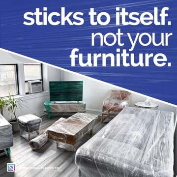 International Plastics Co. 2 Pack 15" Plastic Stretch Film Wrap with Extended Tension Handles 1200ft Each 500% Stretch Clear Cling Durable Adhering Packing Moving Heavy Duty Pallet Shrink