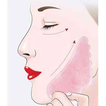 Gua Sha Massage Tool for Scraping Facial and Body Skin Massage made of Rose Quartz Stone for Acupressure Scrapper Gua Sha Facial Tools (wing)