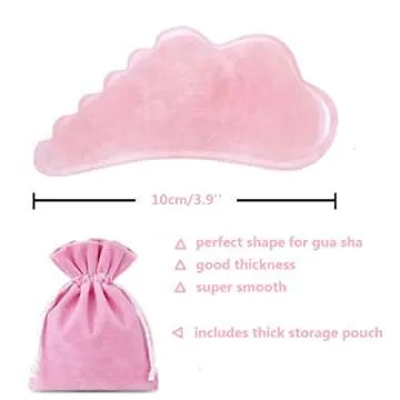 Gua Sha Massage Tool for Scraping Facial and Body Skin Massage made of Rose Quartz Stone for Acupressure Scrapper Gua Sha Facial Tools (wing)
