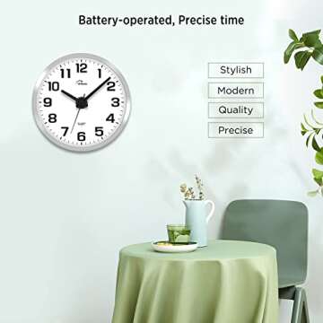 WallarGe Night Light Wall Clock for Bedroom - Silent Lighted up Wall Clock Glow in The Dark, Battery Operated Wall Clocks for Living Room/Kitchen, Easy to Read Large Digital Display, 12 Inch
