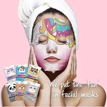 Epielle Character Sheet Masks | Animal Spa Mask, 12-Pack | For All Skin Types | Ideal Spa Gifts, Birthday Party Favors, Girls' Night Out, Skincare Party | Korean Skincare