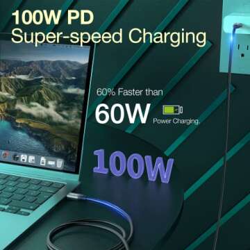 LEIRUI USB-C to USB-C Cable 20Gbps 100W Fast Charging