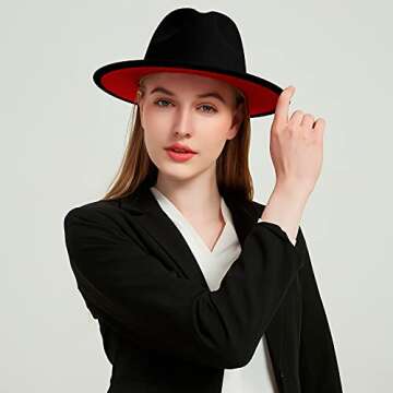 KUJUHA Two Tone Fedora Hat for Comfort & Style