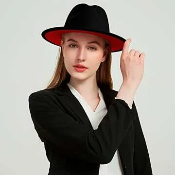 KUJUHA Two Tone Fedora Hat for Comfort & Style