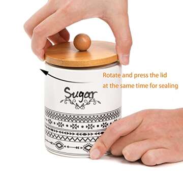 Bekith Ceramic Canister Set for Kitchen Counter Storage