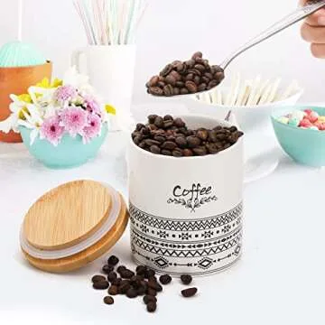 Bekith Ceramic Canister Set for Kitchen Counter Storage