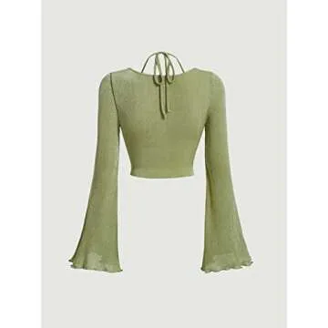 Y2K Halter Crop Top with Ruched Detail and Tie Back