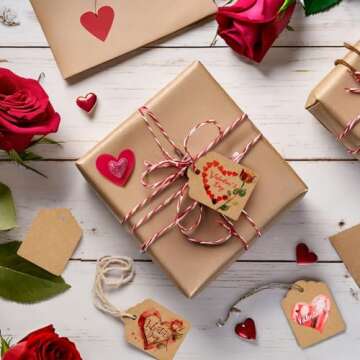 Juvale Kraft Paper Gift Tags with Jute Twine String, Blank Merchandise Price Hanging Labels 1.3 x 1....