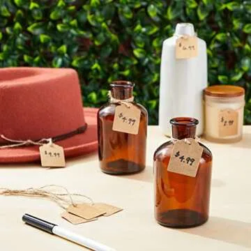 Juvale Kraft Paper Gift Tags with Jute Twine String, Blank Merchandise Price Hanging Labels 1.3 x 1.7, Bulk Brown Tags for Wedding, Birthday, Holiday, Party Favor, Art and Craft Wrapping 1000-Pack