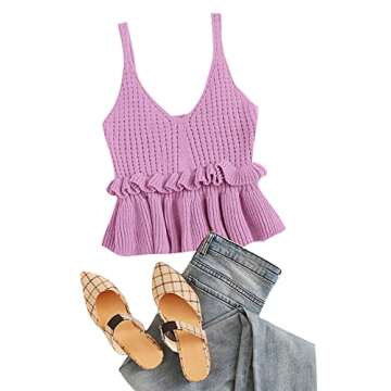 Trendy SweatyRocks Women's Knitted Crop Sweater