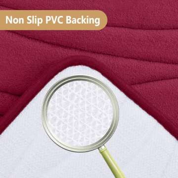 Buganda Memory Foam Bathroom Rug Mat 30x20, Extra Soft and Absorbent Bath Mats, Non-Slip and Machine Washable Bath Rugs for Bathroom Floor,Tub and Shower, Burgundy