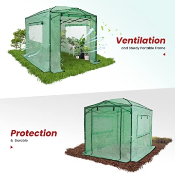 OUTFINE 8'x12' Portable Greenhouse, Easy Setup & Durable
