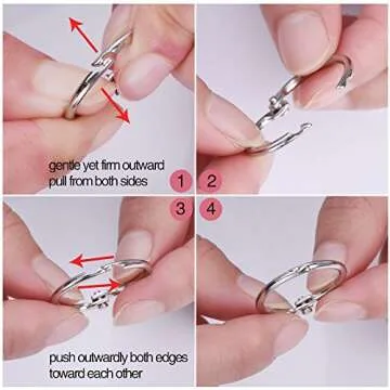 Outus 1 Inch and 0.75 Inch Book Rings Loose Leaf Binder Rings, Silver, 100 Pieces