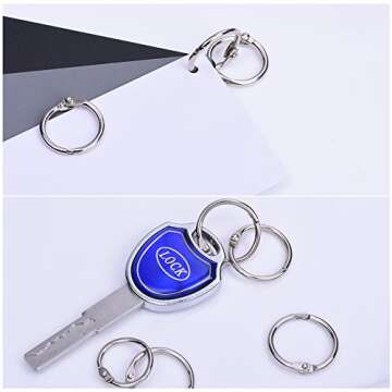 Outus 1 Inch and 0.75 Inch Book Rings Loose Leaf Binder Rings, Silver, 100 Pieces