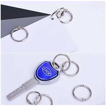 Outus 1 Inch and 0.75 Inch Book Rings Loose Leaf Binder Rings, Silver, 100 Pieces