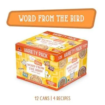 Weruva Cats in The Kitchen, Word from The Bird! Variety Pack, 3.2oz Can (Pack of 12)