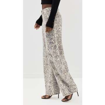 Lioness Horseshoe Jeans in Leopard Fade - Stylish Fit