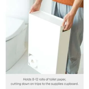 YAMAZAKI Toilet Paper Stocker - Elegant Bathroom Organizer