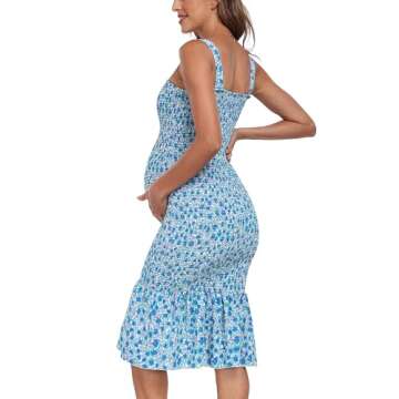 Stylish Summer Floral Maternity Dress for Baby Showers