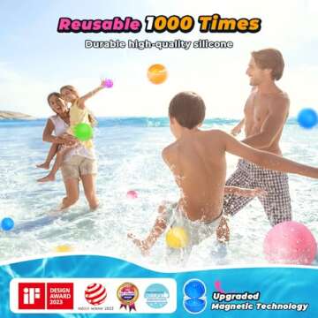 12Pcs Reusable Water Balloons, Pool Toys for Boys and Girls, Beach Outdoor Activities Water Toys for...