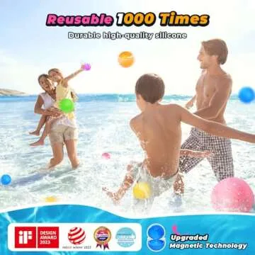12Pcs Reusable Water Balloons, Pool Toys for Boys and Girls, Beach Outdoor Activities Water Toys for...