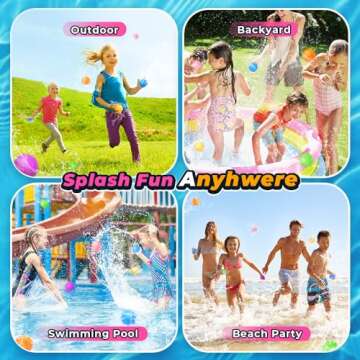 12Pcs Reusable Water Balloons, Pool Toys for Boys and Girls, Beach Outdoor Activities Water Toys for Kids Ages 3-12, Summer Water Toys for Boys and Girls