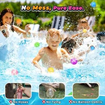 12Pcs Reusable Water Balloons, Pool Toys for Boys and Girls, Beach Outdoor Activities Water Toys for Kids Ages 3-12, Summer Water Toys for Boys and Girls