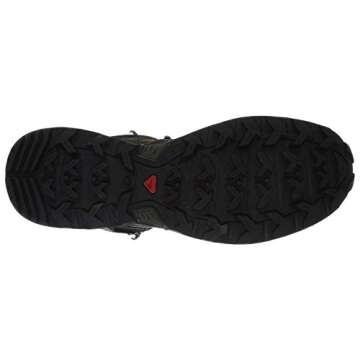 Salomon X Ultra 3 MID Gore-TEX Hiking Boots for Men, Castor Gray/Black/Green Sulphur, 11