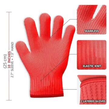 Killer's Instinct Outdoors 1 Pair Heat Resistant Gloves Oven Gloves Heat Resistant with Fingers Red ...