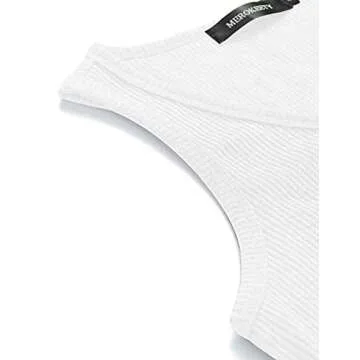 MEROKEETY Women's 2024 Casual Tank Tops Summer Solid Color Ribbed Sleeveless Basic Shirts, White, L