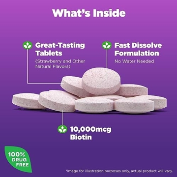 Natrol Beauty Biotin 10,000 mcg for Hair Skin Nails