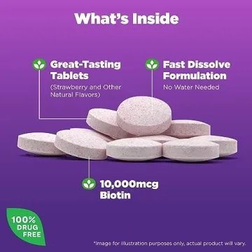 Natrol Beauty Biotin 10,000 mcg for Hair Skin Nails